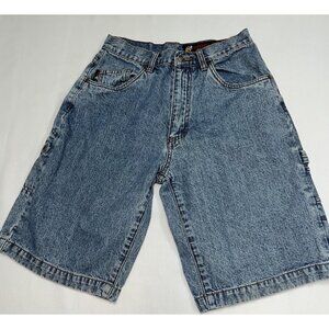 VINTAGE World Industries Cargo Shorts Boys Size 14 Denim Baggy Skater Y2K Grunge